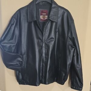 Men's Black Leather Bomber Jacket Air Force Issue